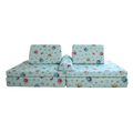 Baby Shark™ x Roo & You™ Play Couch with ocean-themed cover set.